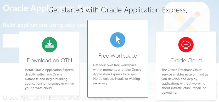 oracle apex free workspace