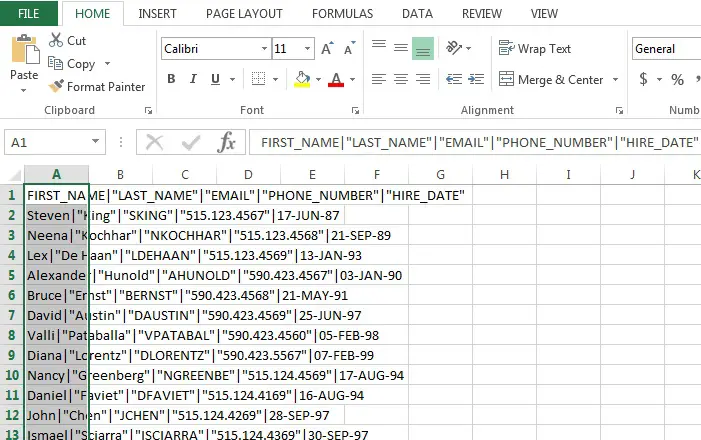 convert excel to pipe delimited text file